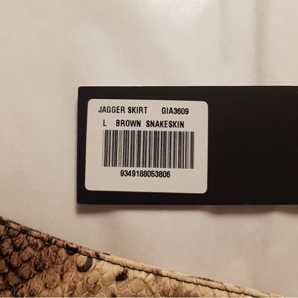 I.AM.GIA leather snakeskin skirt NWT - Picture 7 of 7